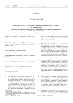 Regolamento (UE) n. 1215/2012 del Parlamento europeo e del