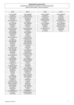 Pallanuoto- calendario serie A2 maschile 2014-2015