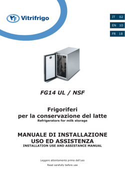 FG14 UL / NSF Frigoriferi per la conservazione del latte MANUALE