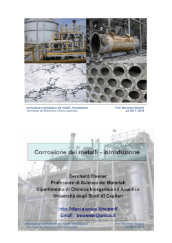 Corrosione dei metalli - introduzione - DipCIA