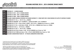 RICAMBI MOTORE 2014 - 2014 ENGINE SPARE PARTS