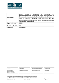 LS-04 Rev.02 Elenco norme e documenti di riferimento