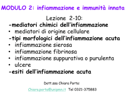 MODULO 2: infiammazione e immunità innata Lezione 2-10