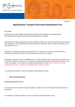 Applicazione Transport Document Amendment Fee