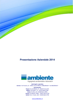 Presentazione Aziendale 2014