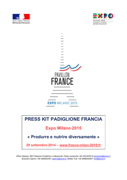 La cartella stampa inerente il Lancio del Padiglione Francia