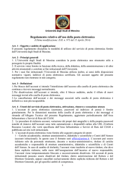 Regolamento uso posta elettronica - Università degli Studi di Messina