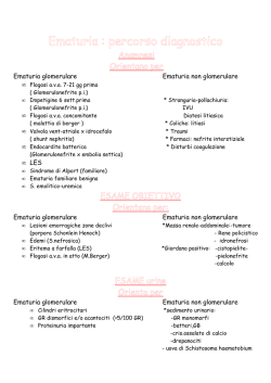 Ematuria glomerulare Ematuria non glomerulare • LES Ematuria