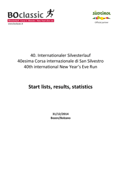 Start lists, results, statistics