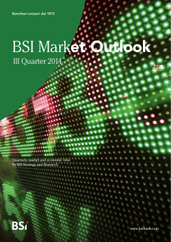 BSI Market Outlook 3° Trimestre 2014