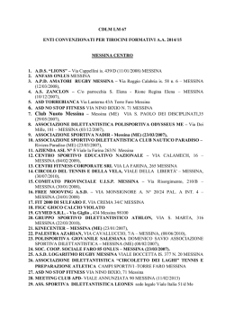 elenco convenzioni 2014 2015 - Università degli Studi di Messina