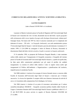 Curriculum prof. Mariotti - Università degli Studi di Sassari