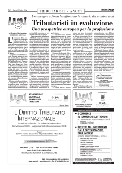 Italia Oggi del 09/10/2014 - Associazione Nazionale Consulenti