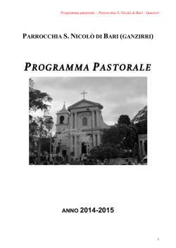 Programma Pastorale Provvisorio 2014-15