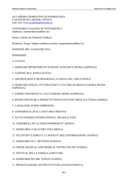 10 Maggio 2014 - Accademia fiorentina di papirologia e studi sul