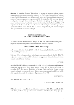 Trib. Perugia, 13 giugno 2014, n. 1264. Contratto di investimento a