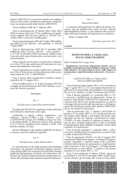 Regolamento IVASS 21 luglio 2014 n. 5