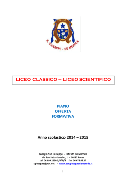 Piano Offerta Formativa (POF) 2014-15