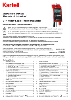 Instruction Manual Manuale di istruzioni VTF