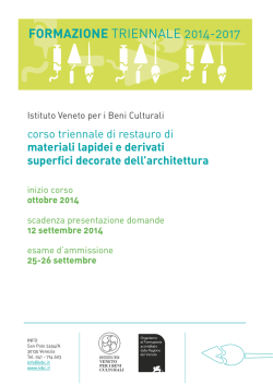 corso triennale 2014-2017 - Istituto Veneto per i Beni Culturali