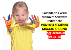 Calendario Eventi Manovre Salvavita Pediatriche Provincia di