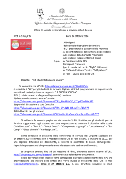 Nota accomp - Ufficio XI - Ambito territoriale per la provincia di Forlì