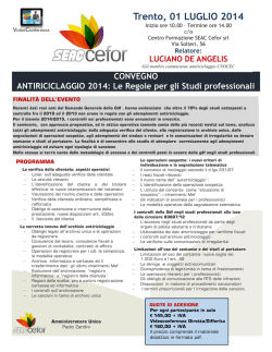 Trento, 01 LUGLIO 2014 - ordine dei dottori commercialisti e degli