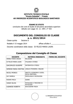 DOCUMENTO DEL CONSIGLIO DI CLASSE a. s. 2013/2014
