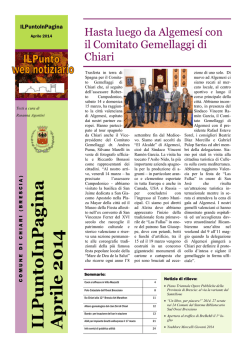 ILPuntoIn Pagina Aprile 2014 - Benvenuti nella Città di Chiari