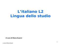 ITALIANO L2 LINGUA DELLO STUDIO