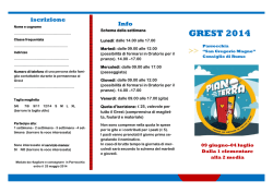 Brochure Grest 2014 - Parrocchia Consiglio di Rumo