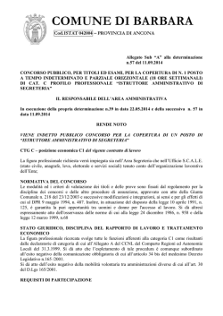Allegato Sub “A” alla determinazione n.57 del 11.09.2014