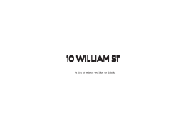 Wine List - 10 William St