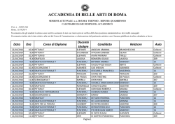 Calendario esame di diploma sessione autunnale a.a. 2013/2014