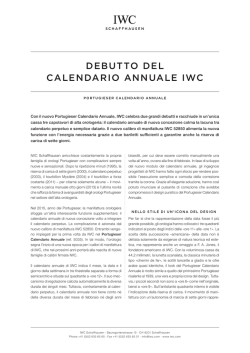 DEBUTTO DEL CALENDARIO ANNUALE IWC