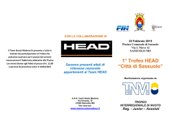 1° Trofeo HEAD “Città di Sassuolo”