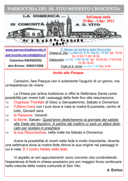 Avvisi Parrocchiali - Parrocchia di San Vito in Bassano del Grappa (Vi)