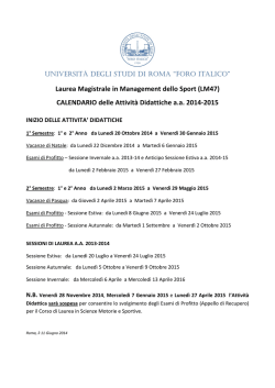 Calendario Annuale e Orario completo LM47 a.a. 2014-15