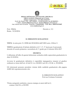 Prot. 3586/Ie Decreto n. 111 Roma, 31/10/2014 IL DIRIGENTE