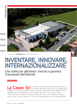 Logistica Management: Inventare, Innovare, Internazionalizzare