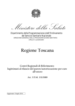 Toscana - Ministero della Salute