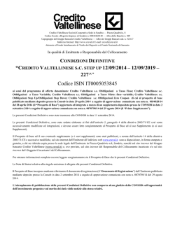 Credito Valtellinese s.c. Step Up 12/09/2014-12/09/2019