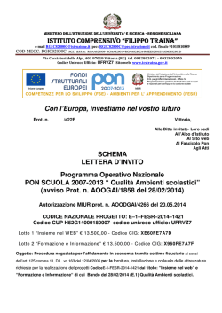 Schema Lettera Invito E-1-FESR-2014-1421