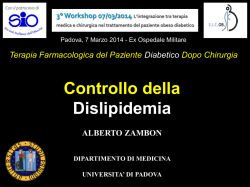 Alberto Zambon, Padova Controllo della Dislipidemia