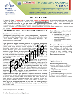 ABSTRACT FORM - SIE Società Italiana di Endocrinologia