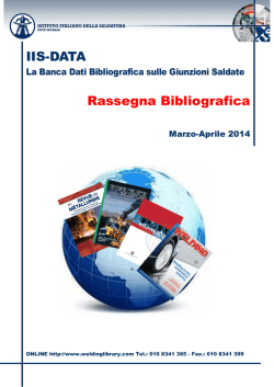Rassegna bibliografica N. 2 2014 - Rivista italiana della saldatura