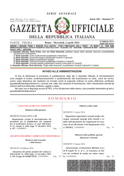 Gazzetta Ufficiale – 2 aprile 2014: nuovi parametri