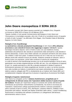 John Deere monopolizza il SIMA 2015