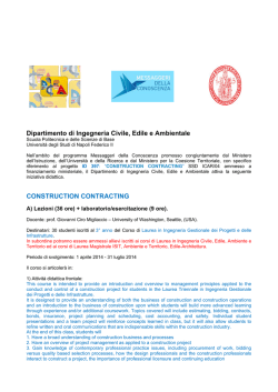 progetto ID 397: “CONSTRUCTION CONTRACTING”