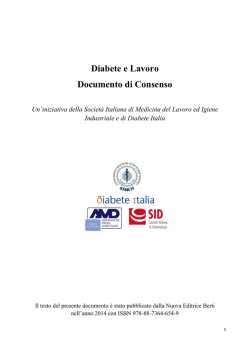 Diabete e Lavoro Documento di Consenso